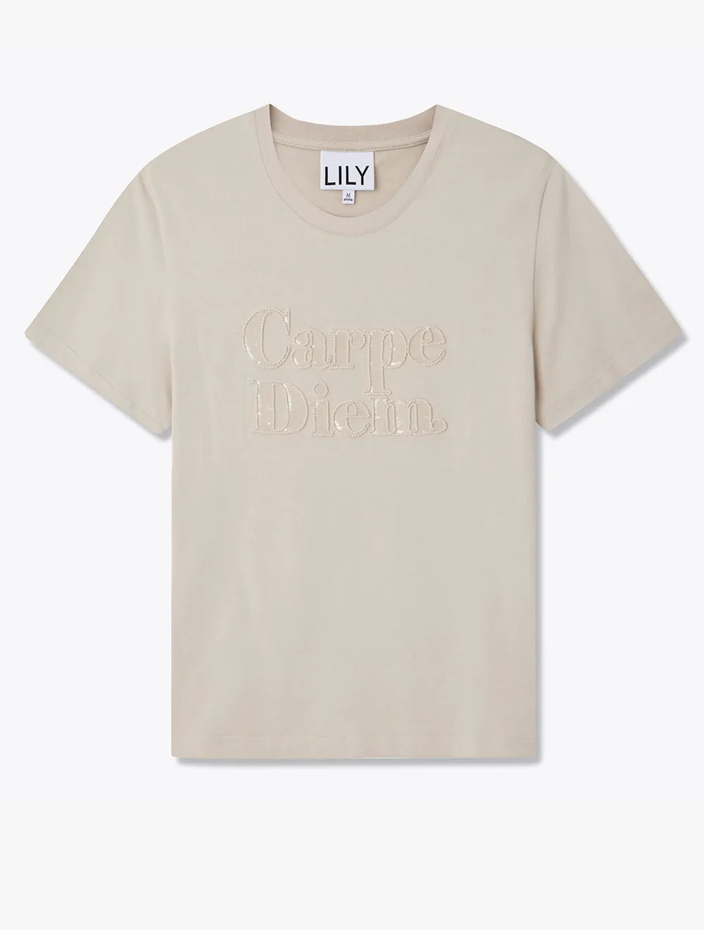 LILY - Basic Solid Color Printed Short Sleeve T-Shirt