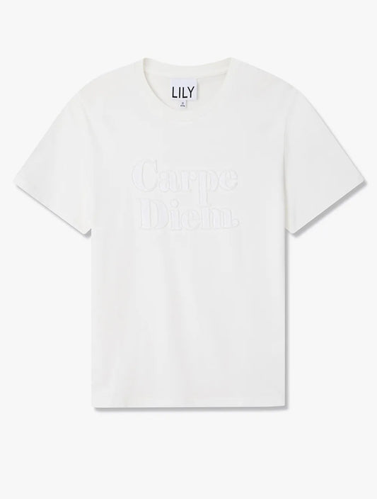 LILY - Basic Solid Color Printed Short Sleeve T-Shirt