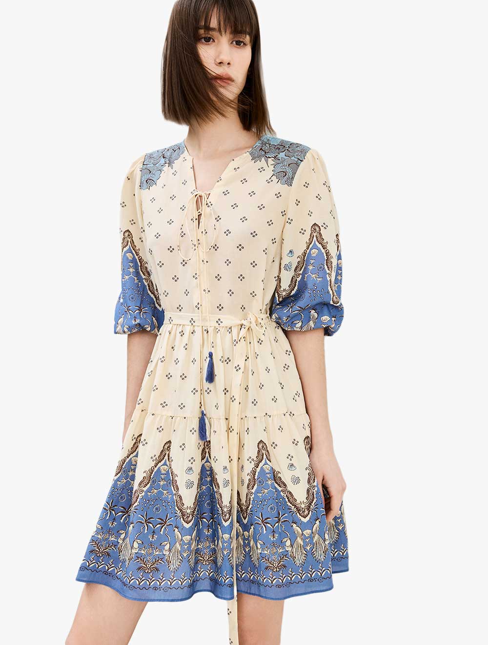 LILY - Retro Fashionable Printed Design Dress