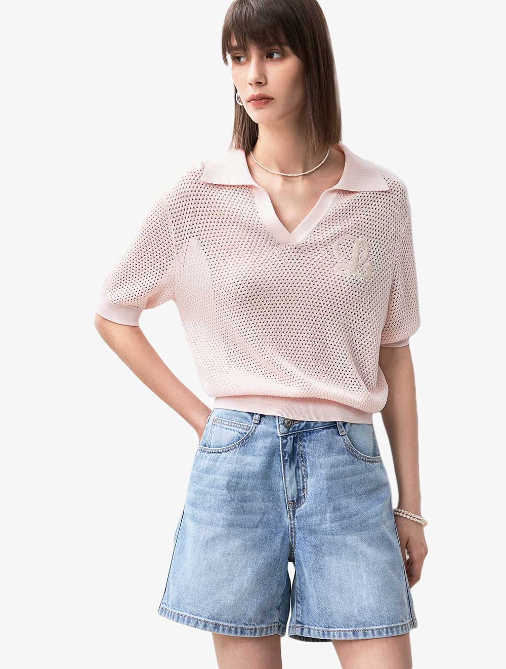 LILY - Minimalist Polo Collar Commuting Knitted Sweater