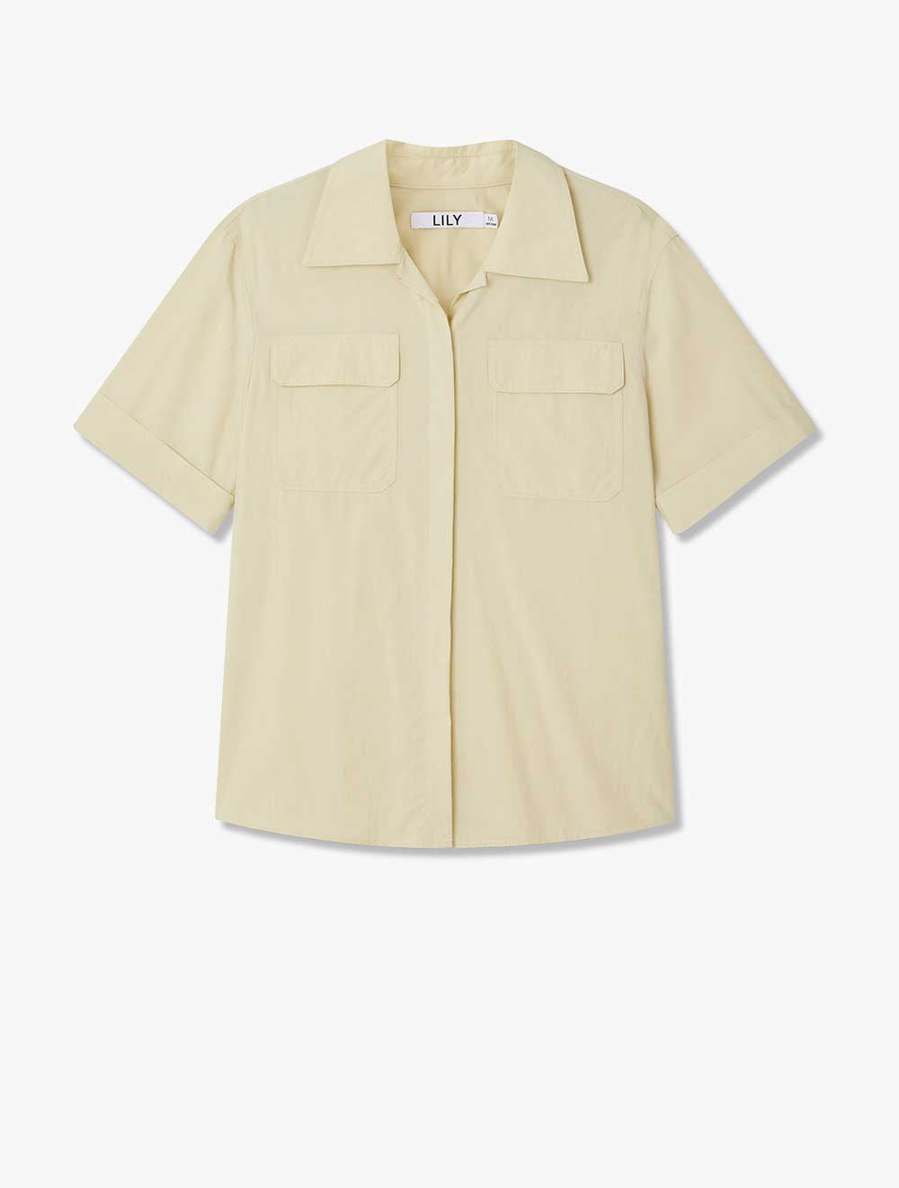 LILY - Fashionable Basic Versatile Polo Short Sleeve Khaki Shirt