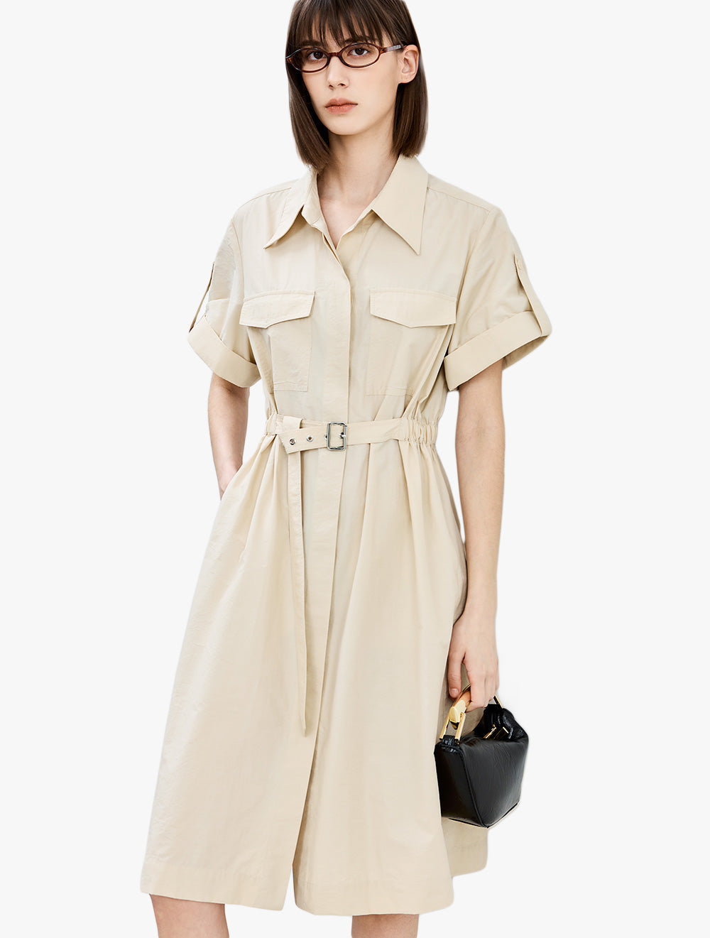 LILY - Daily Commuting Basic Versatile Shirt Dress