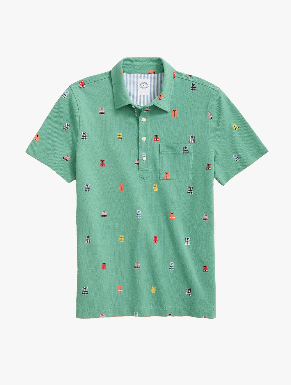 Knt Lifesaver Print Vtg Polo - BYR100217643