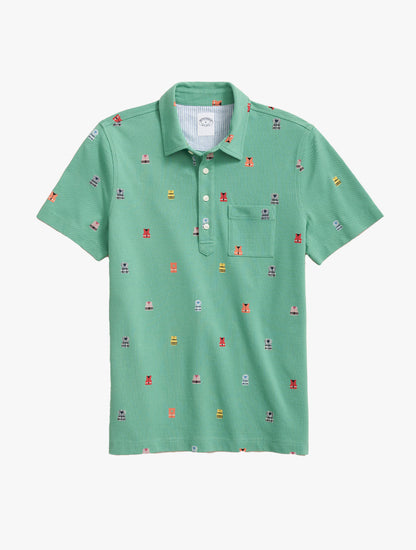 Knt Lifesaver Print Vtg Polo - BYR100217643