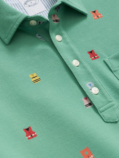 Knt Lifesaver Print Vtg Polo - BYR100217643