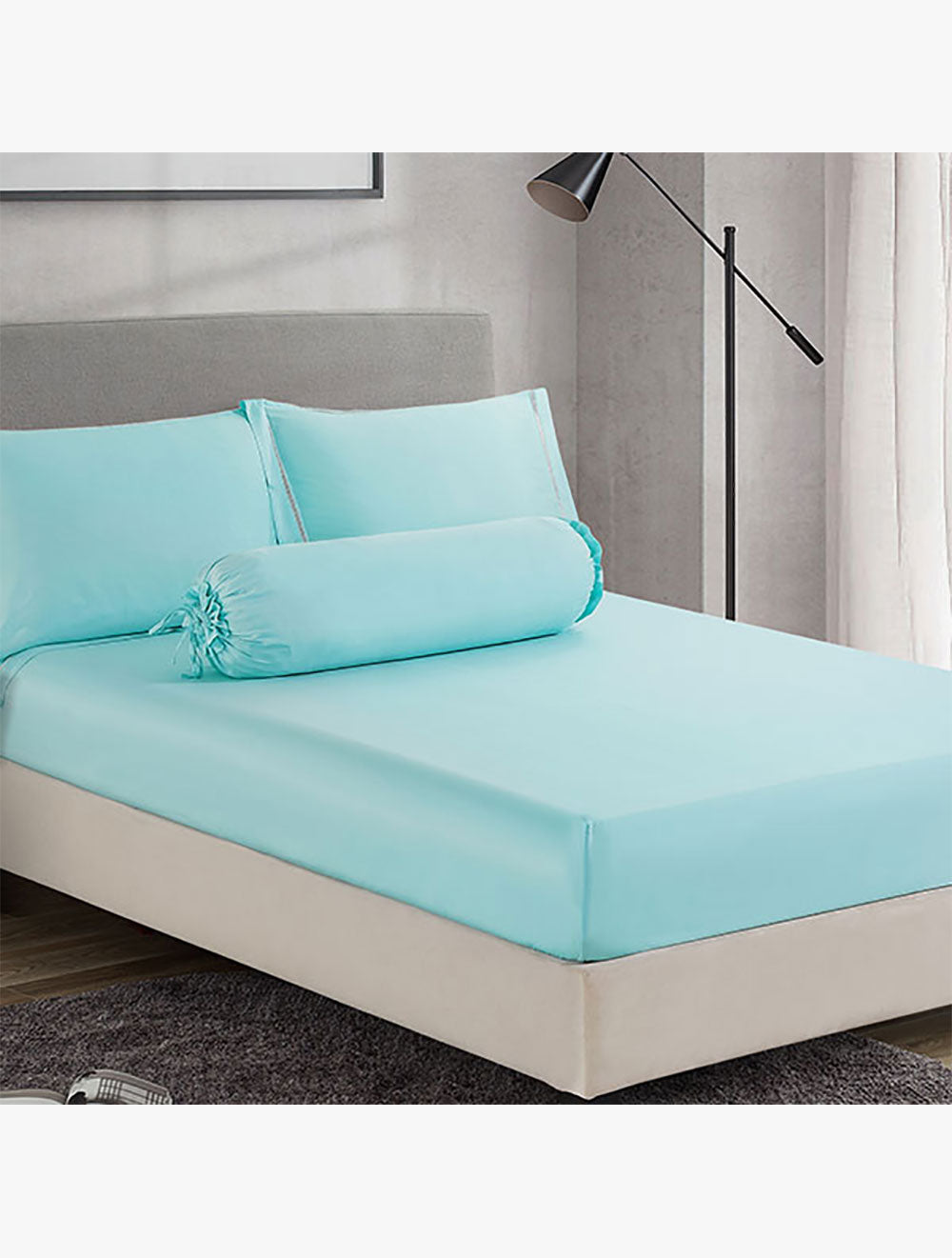 TUFT & QUILT
EXQUISITE-TURQUOISE FITTED SHEET SET 180 CM X 200 CM